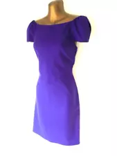 Diane von Furstenberg SALE Purple off the shoulder pencil dress 8 wool mix 5738