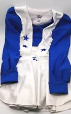 Dallas Cowboys Cheerleader Outfit Girls XL (10/12) Blue White Tween Kid Costume