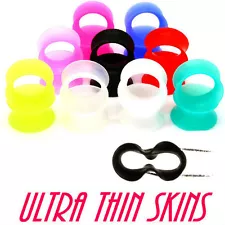 PAIR-ULTRA THIN SKINS TUNNELS-Silicone Ear Skins-Ear Gauges-Soft Ear plugs