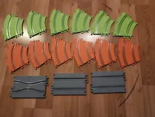 Two Lane Slot Car Track Lot 15x Curved & Straight Pieces P/N 112200183