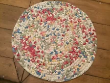 Vintage Round 15” Braided Farmhouse Primitive Table Placemat Table Mat chair pad