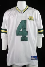 RBK REEBOK 54 NFL White Jersey Brett Favre #4 Jersey 50 Years Green Bay Packers