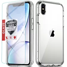 For iPhone XR SE 7 8 XS Max 6S Plus Case Phone Cover Shockproof + Tempered Glass