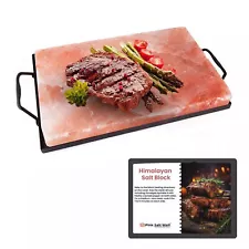 Himalayan Salt Cooking Block Plate 12x8x1 For Seasoning Grilling, BBQ Block Tray