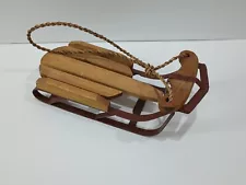 Vtg Unique Transport Wood/Metal Sled Unbranded/Hand Made, Red 11” Long/4.5” Wide