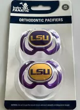 *SALE* LSU TIGERS NCAA ORTHODONTIC BABY PACIFIERS 2-PACK BPA FREE!