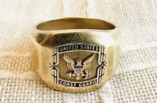 Estate Antique 14k Gold Men’s U.S.Military Coast Guard Officers Ring Sz 12 / 23G