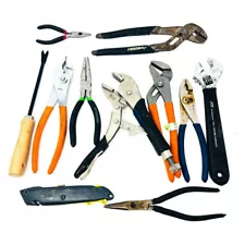 11 Pc Husky, Assorted Workshop Tools, Nose Pliers, Locking Pliers and More