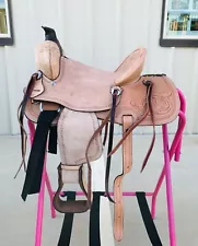 Kids Youth Western Leather Horse Ranch Style Saddle, 10 to 13 inch Free Shipping