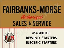 Fairbanks-Morse Authorized Sales & Service 12" x 16" Metal Sign