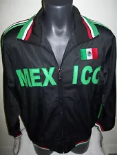 MEXICO National Pride Soccer Olympic full zip Track Jacket BLACK XS S M L XL 2X