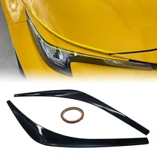 Fit 2019-2022 Toyota Corolla Hatchback Black Headlight Eyebrow Eyelid Cover Trim (For: 2019 Corolla XSE)