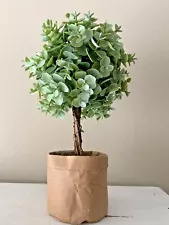 TOPIARY Unique Faux eucalyptus plant tree farmhouse Bag Style Bottom 10” ❤️tb