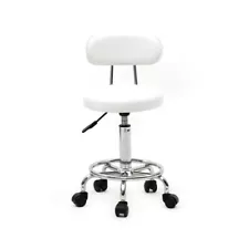 Hot Sale Round Shape Adjustable Salon Stool with Back and Line White