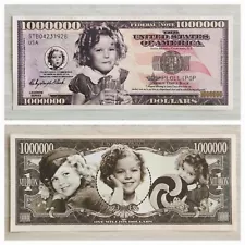 Shirley Temple Memorabilia, Million Dollar US Collectable Note, Legends Series