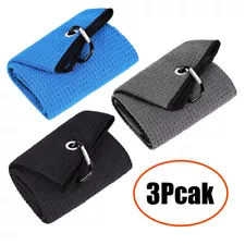 Premium Colored Microfiber Golf Towels 16" X 24" With Carabiner Clip 2/3 Pack