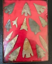 Collection Of 14 Native American Texas Oklahoma Arrowheads Points