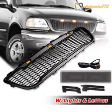 For 1999-2003 F150 F-150 Front Grille Honeycomb Bumper Grill W/Lights & ACCES