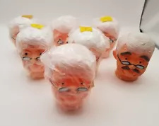 Lot Of 7 Old Man Grandpa Doll Heads