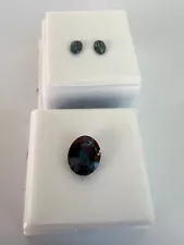 Russian Lab Created Alexandrite Loose Stones 3.5 ct Single & Matched Pair 4x6mm