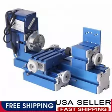 Mini Lathe Machine CNC DIY Metal Tool Benchtop Wood Lathe Woodworking For Hobby