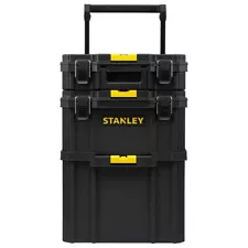 new stanley 3-in-1 rolling tool box organizer portable workshop cart storage bin