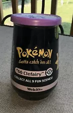 New ListingVTG Sealed Welch's Pokemon #66 Clefairy Grape Jelly Jam Glass Jar 1999