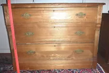 Antique 3-Drawer OAK DRESSER ~43"L x32H x19W - Local Pick-Up/Freight Shipping