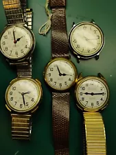 Lot of 5 Accutron Railroad approved watches for parts or repair