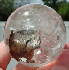 Rutile Cluster Inside Clear QUARTZ Crystal Sphere Ball from Brazil For Sale