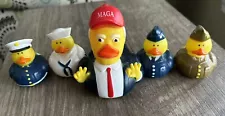 Donald Trump Rubber Duck 4” for Jeep Ducking & Cruise with 4 Military Ducks.