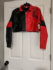 Suicide Squad Harley Quinn Jacket Live Fast Die Clown Women's XL Cosplay NEW