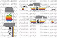 Universal apple computer porsche 1/64 custom water slide decal for hot wheels