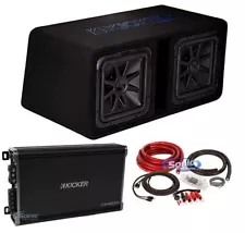 Kicker 44DL7S122 Dual 12" 3000w L7 Solo-Baric L7S Loaded Sub Enclosure+Amp+Wires