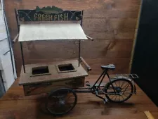 Vintage Rustic Bicycle Cart, Fish For Sale, Flower Arrangement