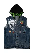 Halloween Horror Nights 2024 HHN33 Skull Logo Denim Vest Patch Universal NEW NWT