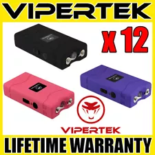 (12) VIPERTEK VTS-880 Mini Stun Gun 3 Colors Mix - Wholesale Lot