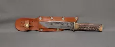 Ka-Bar Union Cutlery Kabar Hunting Knife Antler Handle 1920s-1930s W/Sheath