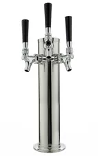 Kegco DT145-3S-ASC 14" Polished Stainless 3-Tap Tower - All Stainless Contact