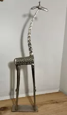 Giraffe Steel Sculpture 24”h Animal Figurine Welded