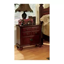 Bowery Hill 2-Drawer Transitional Solid Wood Nightstand in Cherry