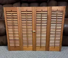 Vintage Wood Folding Louver Interior Window Shutters Salvage Shabby Rustic Grif1