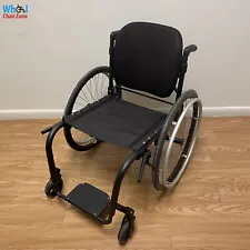 TILITE ZRA BLACK ULTRA LIGHTWEIGHT RIGID MANUAL WHEELCHAIR. 19" W X 17" D.