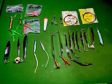 LOT SALTWATER FISHING TACKLE RIGS LURES JIGS LINE HOOKS RUSTFRI LANES NORWAY