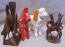 Group of Wooden Animals – Horses and Birds