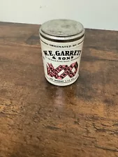 WE Garrett & sons snuff tin 1.15 oz. full vintage scotch snuff white paper label