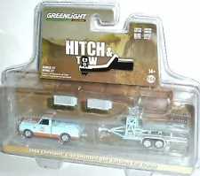 Gulf racing Chevy C-10 Short bed tandem trailer Hitch &Tow 1:64 Greenlight