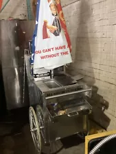 hot dog cart with umbrella, ON WHEELS!