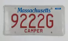 Massachusetts MA License Plate Tag Vintage Camper