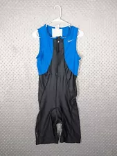 Nike Triathalon Suit Women's Large Blue Black Tri Suit Bike Swim Run Race